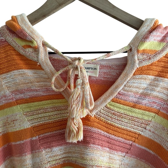 Isaac Mizrahi Live! Bridgehampton Striped Sweater with Hood Size XL Casual Cozy - Picture 4 of 16